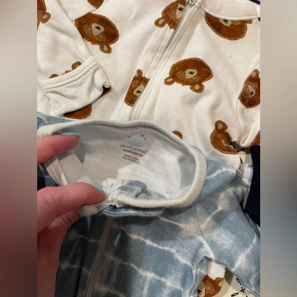 Baby‎ boy zip up pajamas and bodysuits bundle newborn size